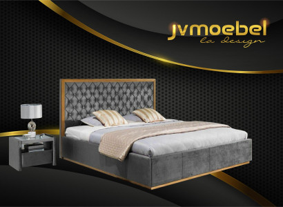 Luxury Bed Textile 2x Bedside table 3 pieces. Bedroom Set Furniture Beds Bed frame